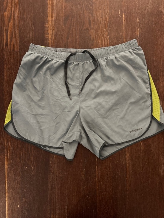 Patagonia Other - Patagonia Gray Running Shorts with Yellow Side Panels